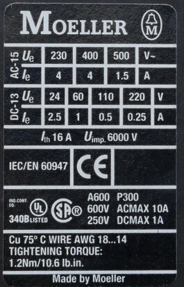 Moeller DIL A-XHI31 hulpcontact 3NO+1NC,11 DILA-XHI31