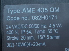 Danfoss servomotor AME 435 QM 24V AC lineair 082H0171