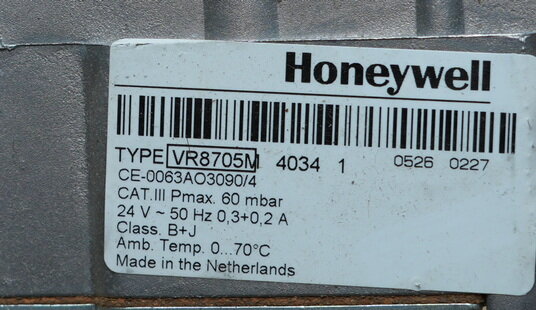 Nefit 38216 gasregelblok, honeywell VR8705M 4034 1