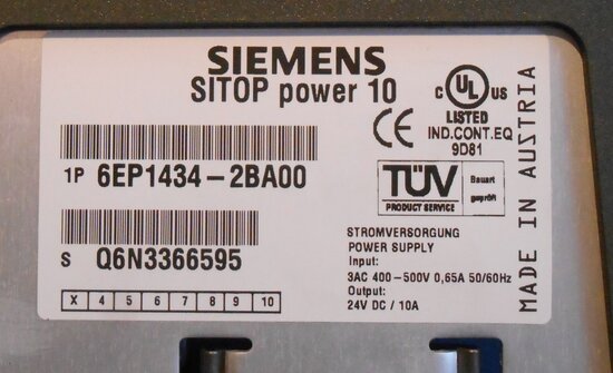 Siemens SITOP power 10 power supply 6EP1434-2BA00