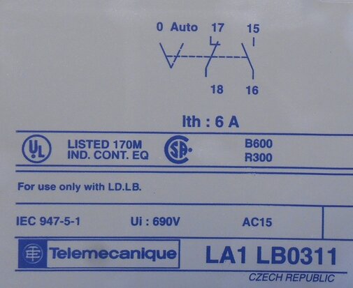 Telemecanique LA1-LB0311 contact blok 1NO/1NC links