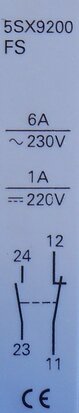 Siemens 5SX9200FS hulpcontact 5SX9200 1NO+1NC