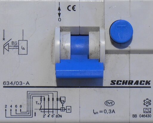 Schrack 634/03-A Koppelbare blok differentieel 400V 63A