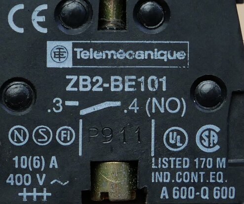 breedte Uitstroom het dossier Telemecanique schakelaar met 2x ZB2-BE101 contact element terugverend -  BTmarkt
