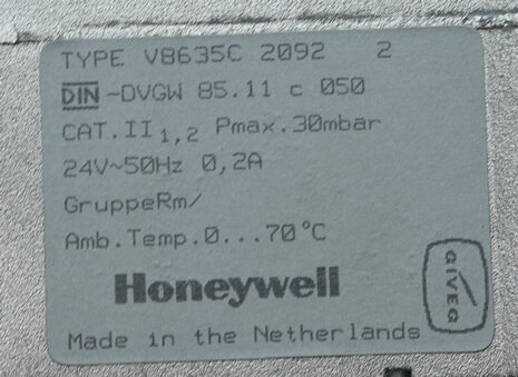 Honeywell V8635C 2092 2 gasblok met module, 09905