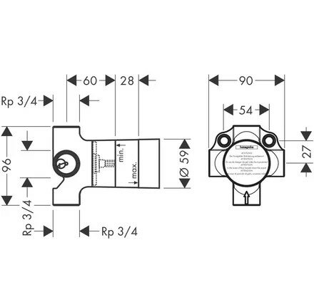 Hansgrohe 15930180 Universeel inbouwdeel Quatro inbouw