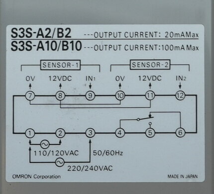 Omron S3S-B10-002 controller unit 110/120/220/240 VAC