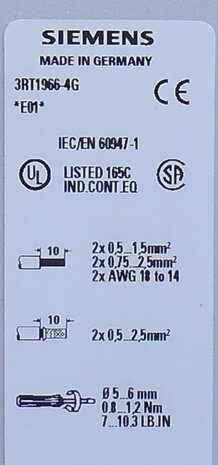 Siemens terminal block 3RT1966-4G