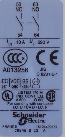 Telemecanique Schneider Electric LADN20 hulpcontact contact blok 2NO 038388