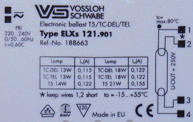 Vossloh Schwabe ELXs 121.901 voorschakelapparaat 188663