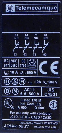 Telemecanique LA1 DN04 schakelelement 10A